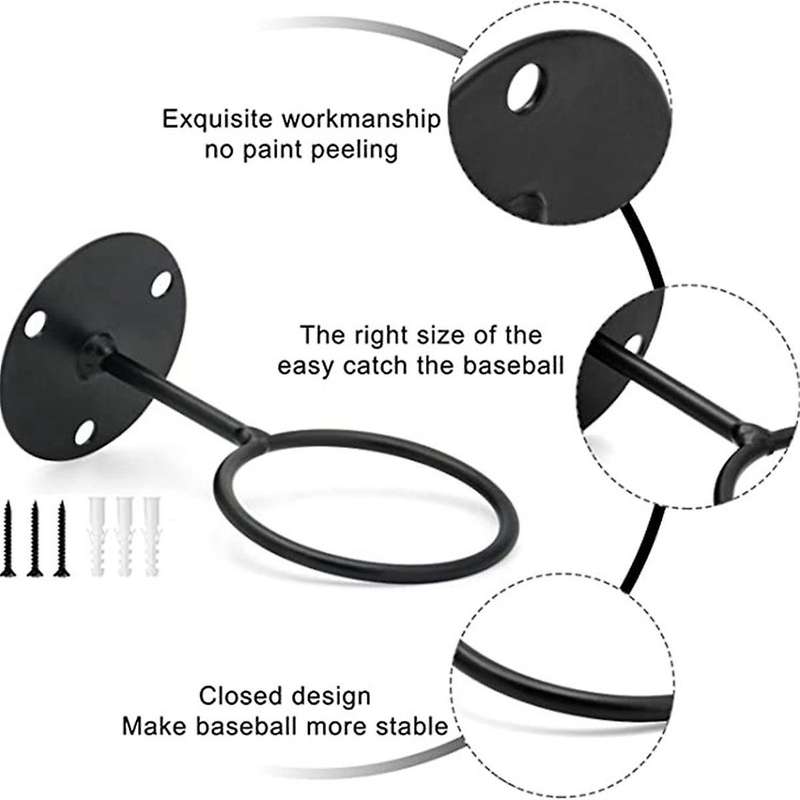 Baseball Bat Rack Storage Shelf Display Holder Multi-Use Wall Mounted Iron Art Space Saving Living R