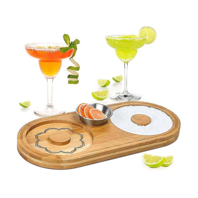 Bartender Tool for Cocktail 304 Stainless Steel Lemon Plate Sugar & Salt Box Spice Container