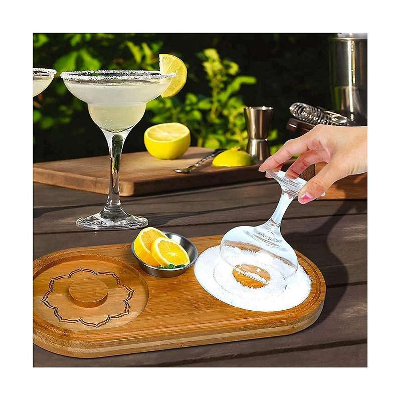 Bartender Tool for Cocktail 304 Stainless Steel Lemon Plate Sugar & Salt Box Spice Container