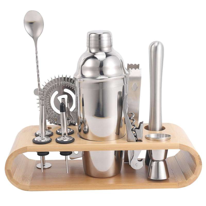 Bartender Kit, 12-Piece Cocktail Shaker Set, Home Bar Tool Kit with Stand, Cocktail Tools Stainless