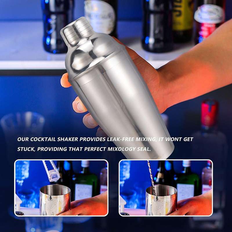 Bartender Kit, 12-Piece Cocktail Shaker Set, Home Bar Tool Kit with Stand, Cocktail Tools Stainless