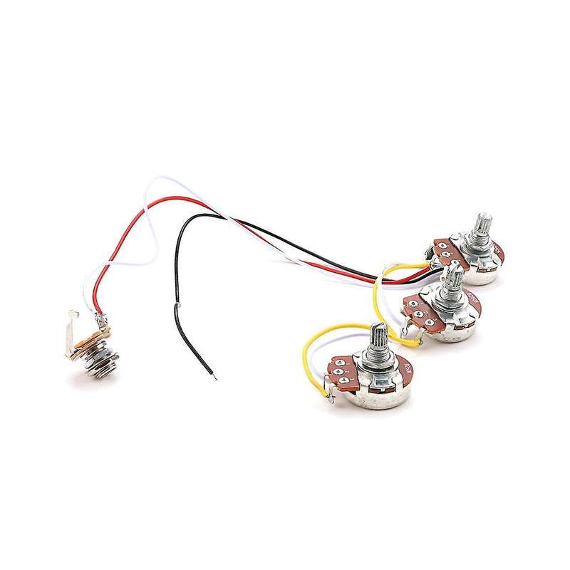 Bass Wiring Kit Tone Volume Control Harness A250k B250k Pots Socket Potentiometers for Jazz Accesso
