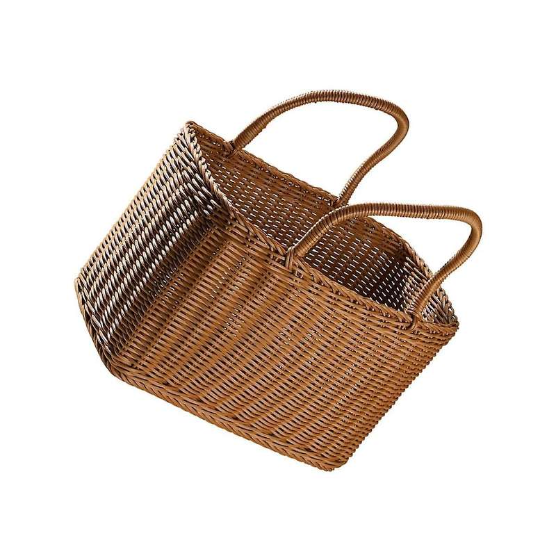 Basket Woven Wicker Baskets Picnic Handle Storage Rattan Market Flower Handles Straw Fruit Gift Shop