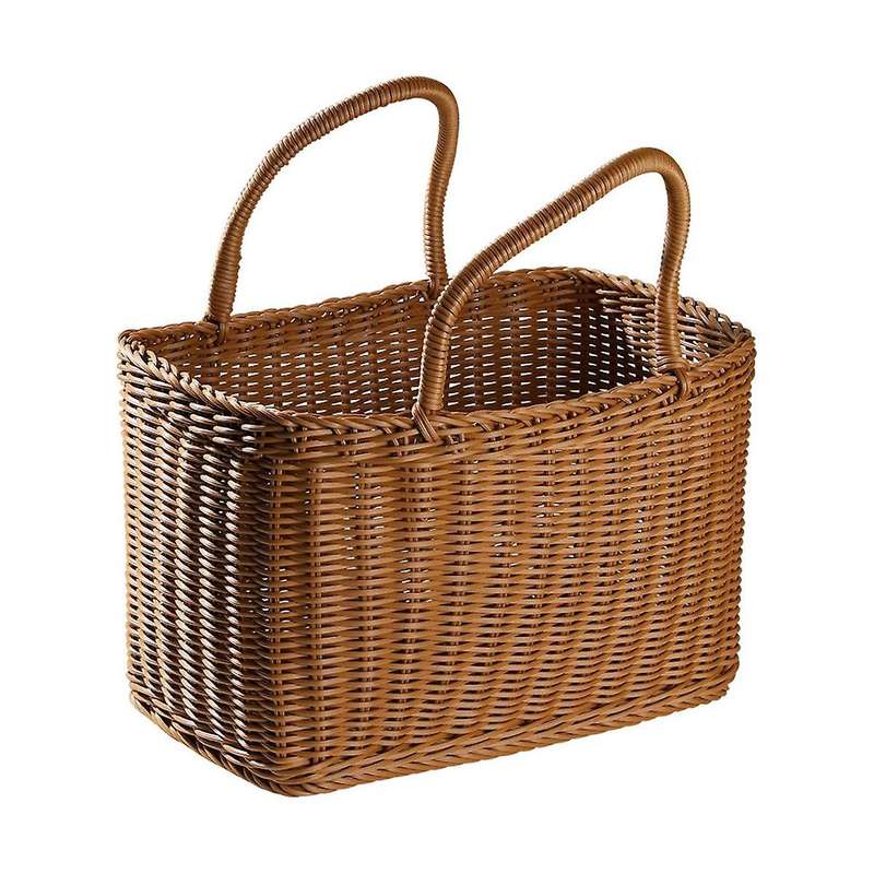 Basket Woven Wicker Baskets Picnic Handle Storage Rattan Market Flower Handles Straw Fruit Gift Shop