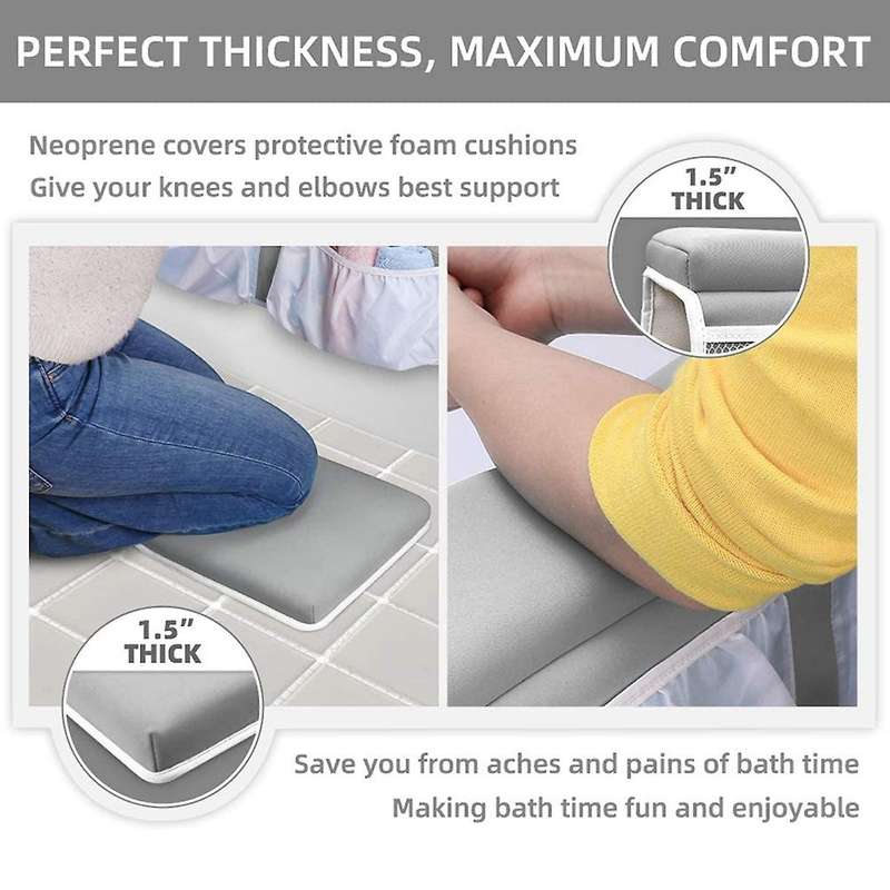 Bath Kneeler and Elbow Rest Set Baby Bath Kneeling Pad, Thick Non-Slip Bathing Kneeling Mat Cushion