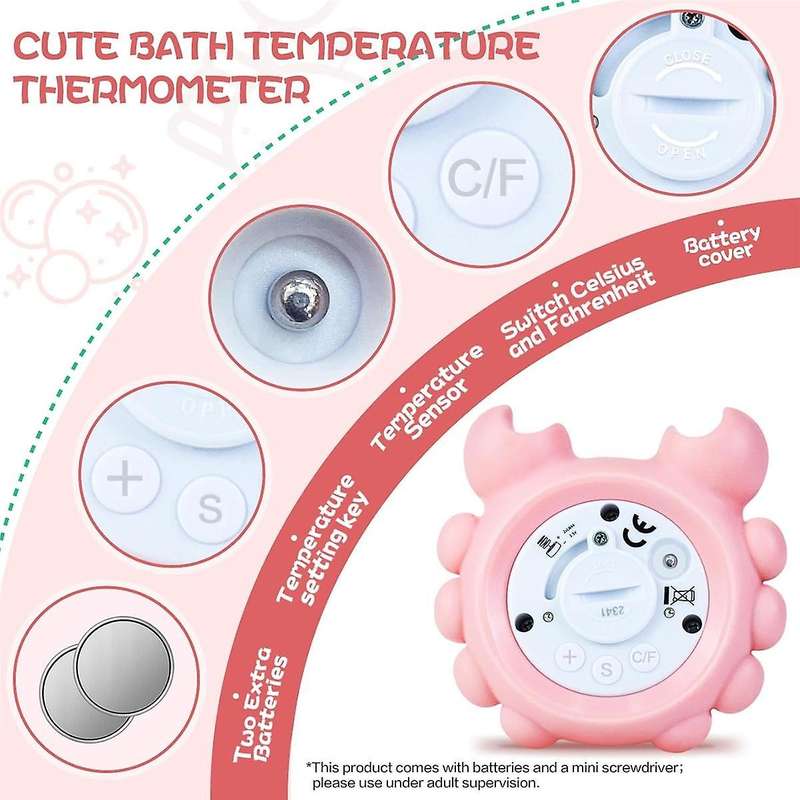Bath Thermometer , Digital Baby Tub Thermometer with Temperature Alarm, Baby Water Thermometer