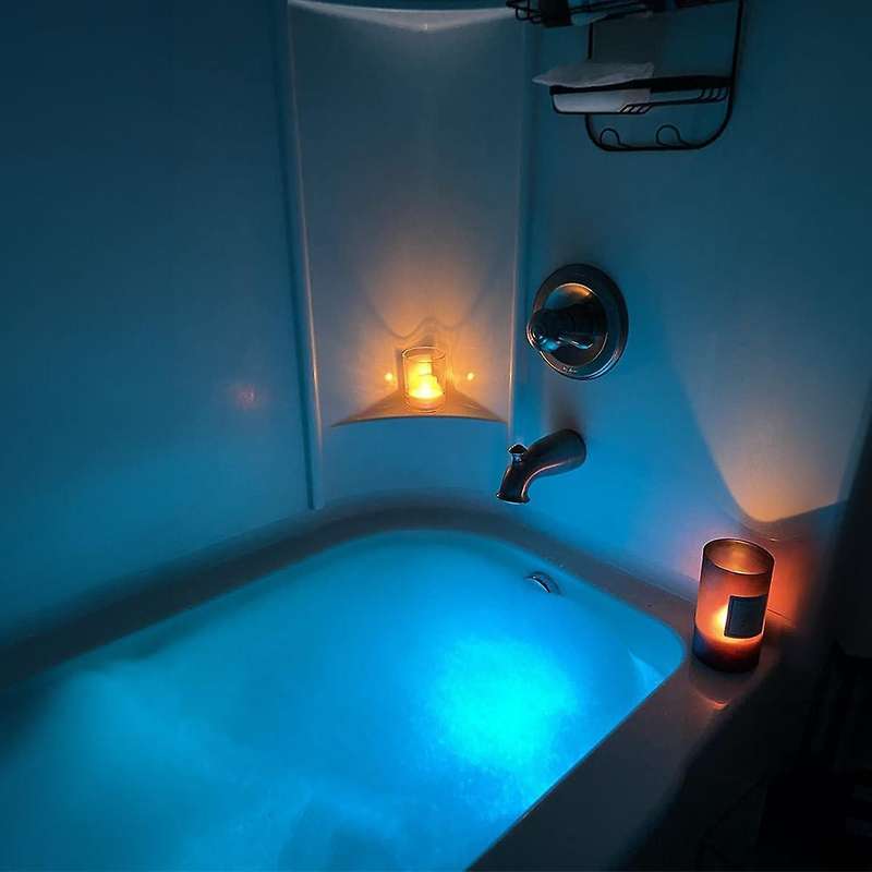 Bath Tub Lights Wireless, Battery Operated Waterproof Glow Light for Bathroom Bathtub Light Shower S