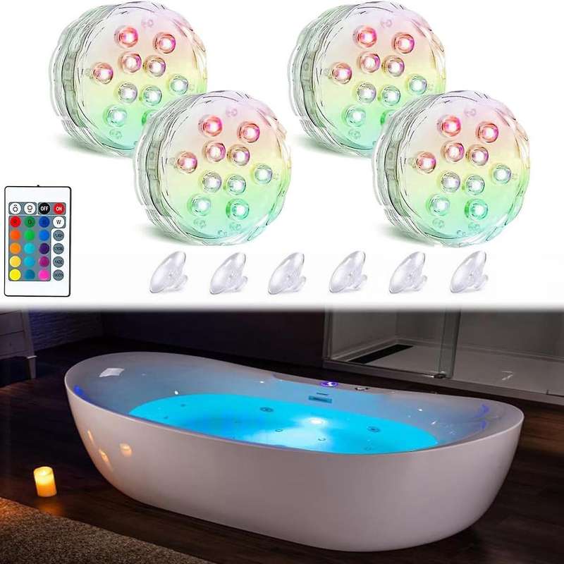 Bath Tub Lights Wireless, Battery Operated Waterproof Glow Light for Bathroom Bathtub Light Shower S