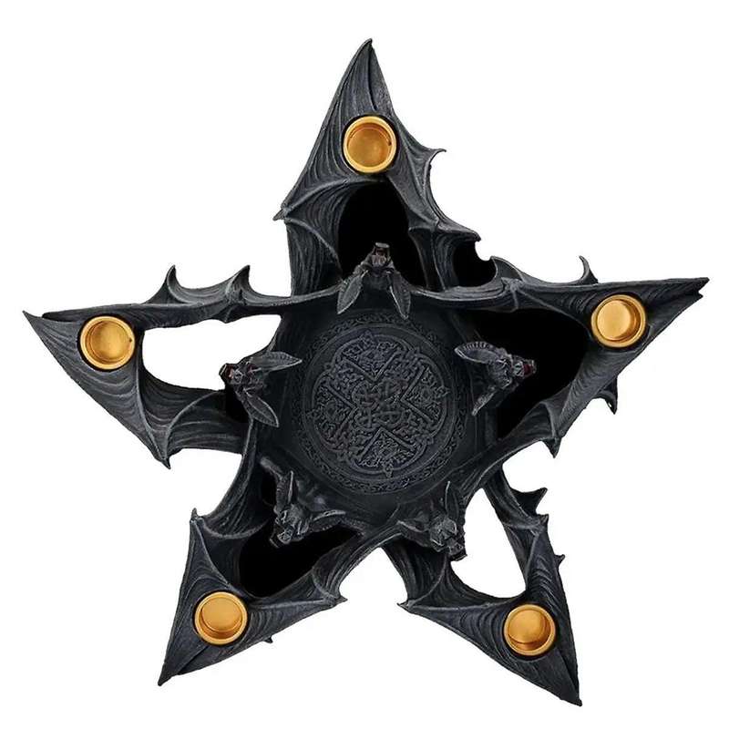 Bat Tealight Candle Holder Halloween Gothic Bat Candle Holder Black Resin Gothic Candlestick Holders
