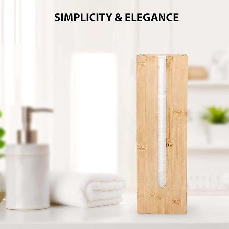 Bathroom Bamboo Toilet Paper Holder Spare Organizer, Vertical Free-Standing Organizer, Hold 4 Rolls