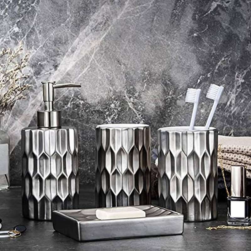 Bathroom Accessory Set Ceramics Bathroom Set Accessories Complete Set Includes Soap Dish Lotion Disp