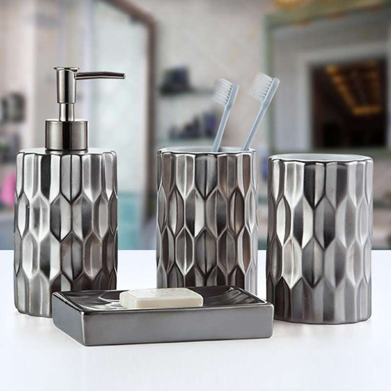 Bathroom Accessory Set Ceramics Bathroom Set Accessories Complete Set Includes Soap Dish Lotion Disp