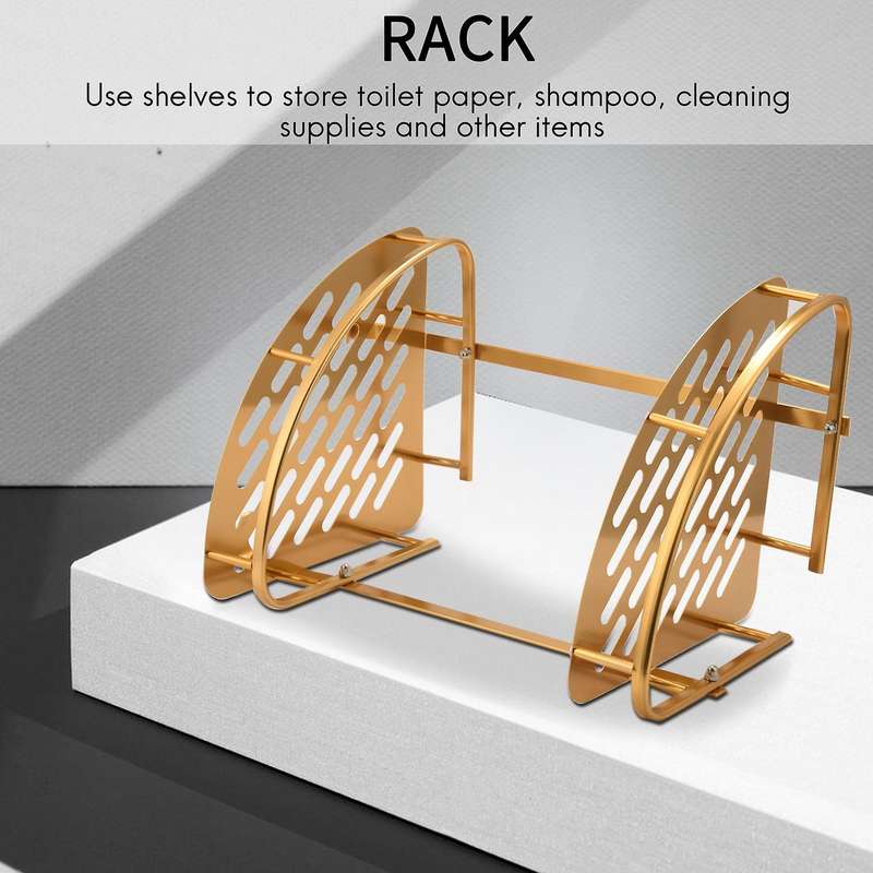 Bathroom Gold Shelf Shower Wall Mounted Corner Basket Bathroom Shelf