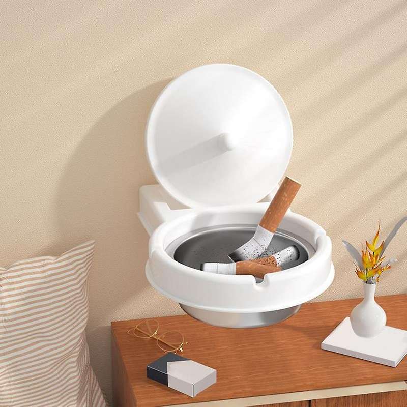 Bathroom Ashtray Anti-Fall Household Diy European Style Stainless Steel Ashtray Personality Wall Han