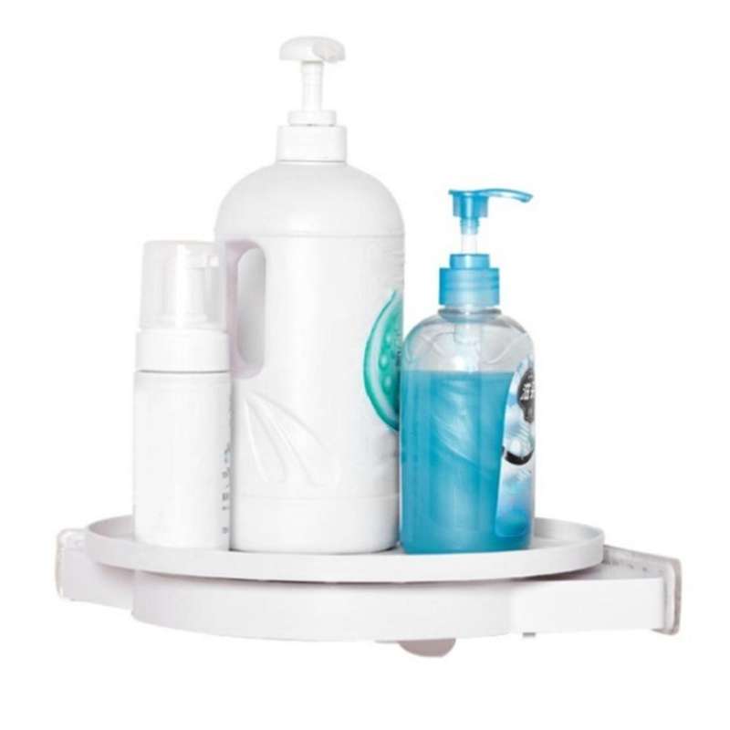 Bathroom Shelf Rotating Expandable Wall Mount Storage Rack Organize No-Drilling Shower Shelf Multi-