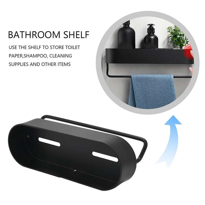 Bathroom Shelf 30cm Kitchen Wall Shelves Shower Basket Storage Rack Towel Bar Robe Hooks Bathroom A