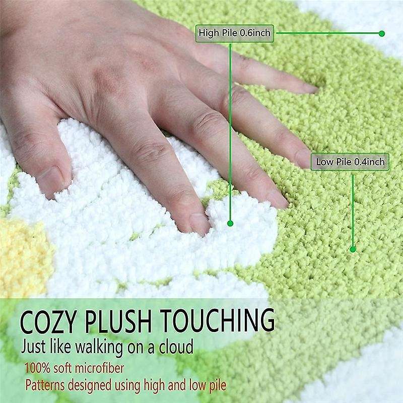 Bathroom Rugs Mat, Non Slip Bath Mat (16 X 24 Inch, Tender Green)