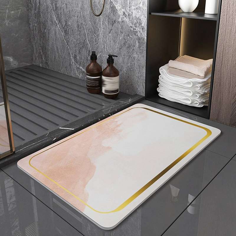 Bathroom Quick Drying Diatom Mud Floor Mat Antiskid Mat Shower Bathroom Clay Floor Carpet Toilet Mat