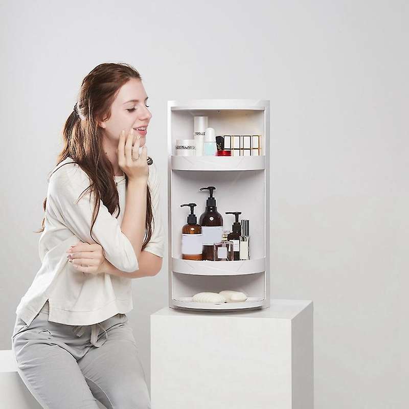 Bathroom Organizer Accessories Toilet Rotating Cabinet Storage Rack Plastic Multifunction Shower She