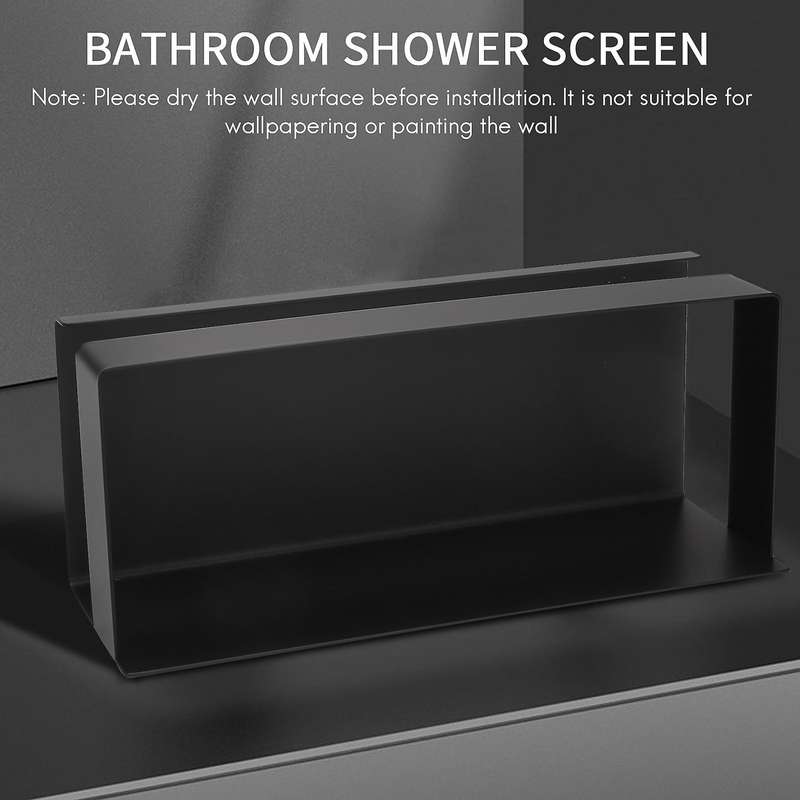 Bathroom Shower Shelf Adhesive Shower Shelf without Drilling Shower Basket with Hooks Black 22cm