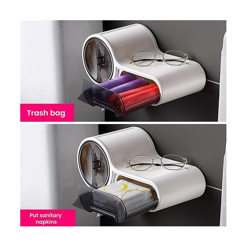 Bathroom Toilet Paper Holder Paper Tissue Box Plastic Toilet Dispenser Roll Paper Storage Box Free