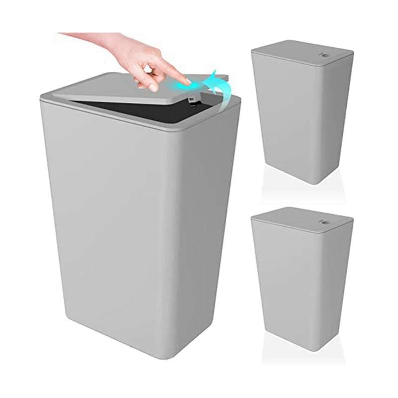 Bathroom Trash Can with Press Type Lid, Small Slim Garbage Bin Wastebasket for Kitchen/bedroom/offi