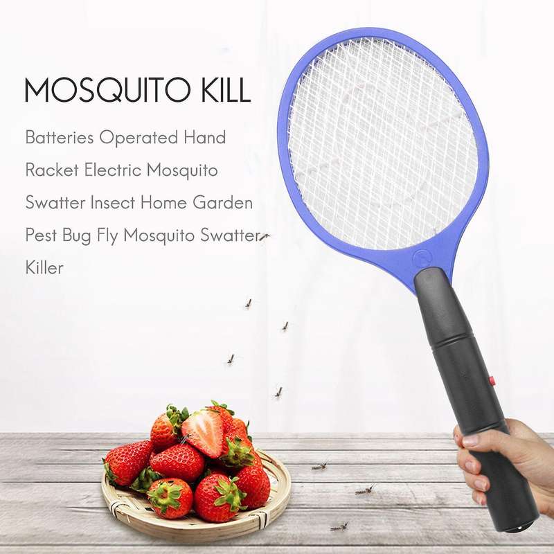Batteries Operated Hand Racket Electric Mosquito Swatter Insect Home Garden Pest Bug Fly Mosquito S