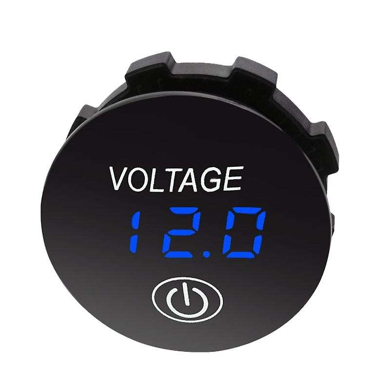 Battery Capacity Display Voltmeter LED Digital Voltage Meter with Touch-ON OFF Switch Car Motorcycle