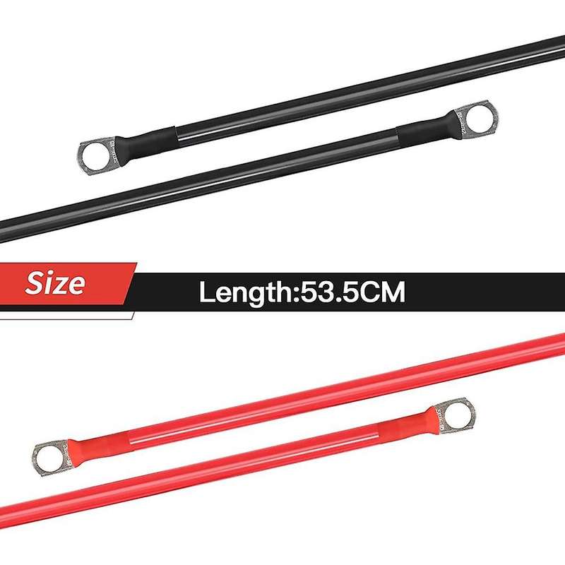 Battery Cable, 2 Pieces Battery Cable, Copper Cable, Power Cable with Ring Eyelets, Car Battery Cabl