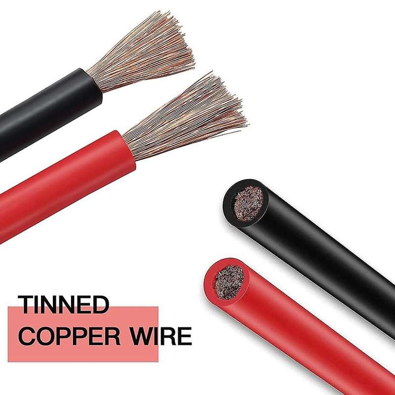 Battery Cable, 2 Pieces Battery Cable, Copper Cable, Power Cable with Ring Eyelets, Car Battery Cabl