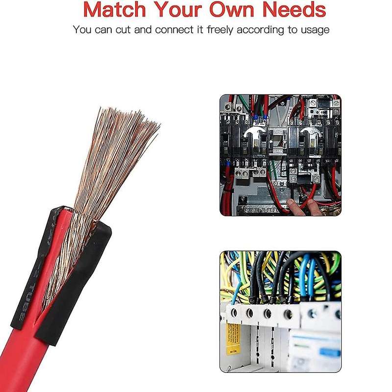 Battery Cable, 2 Pieces Battery Cable, Copper Cable, Power Cable with Ring Eyelets, Car Battery Cabl