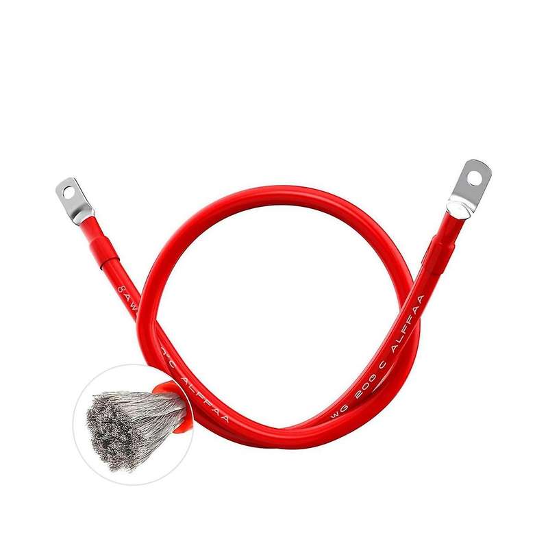Battery Inverter Cable Set with Terminals 8 Awg Gauge Super Soft Silicone Wire, Power Connection Ca