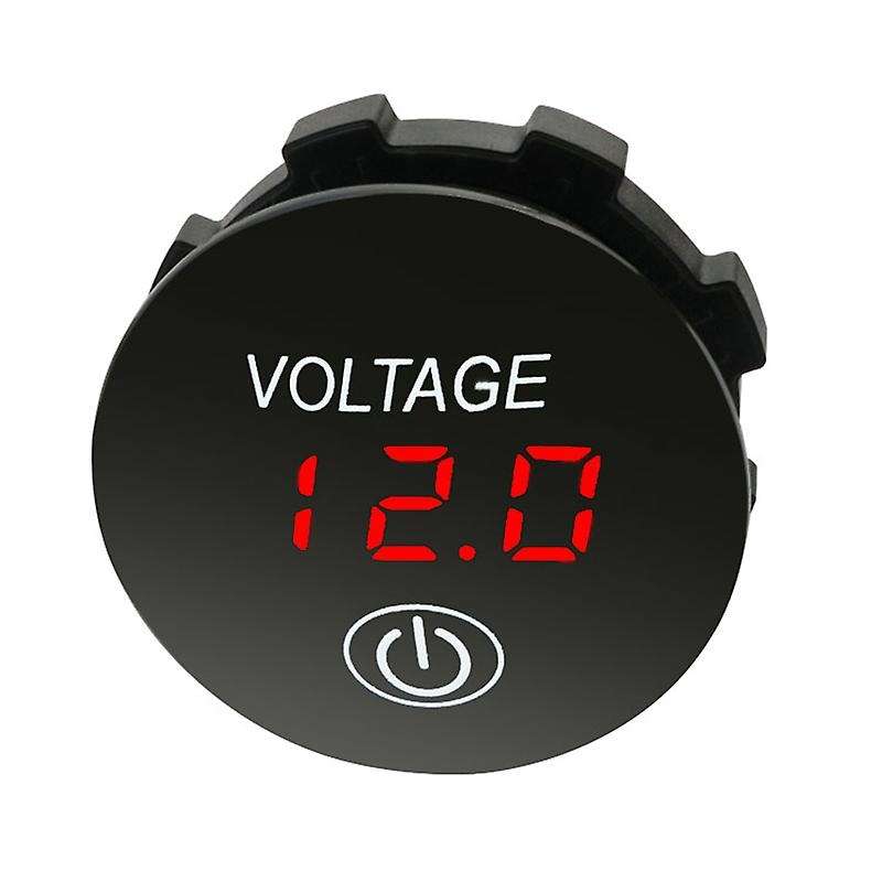 Battery Capacity Display Voltmeter LED Digital Voltage Meter with Touch-ON OFF Switch Car Motorcycle