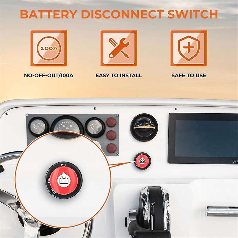 Battery Disconnect Switch 12-48V, Cut Shut Off Isolator Switch for Marine Boat RV ATV Car Utv Vehicl