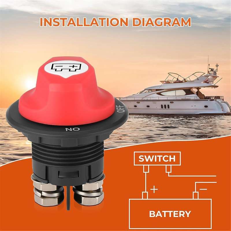 Battery Disconnect Switch 12-48V, Cut Shut Off Isolator Switch for Marine Boat RV ATV Car Utv Vehicl