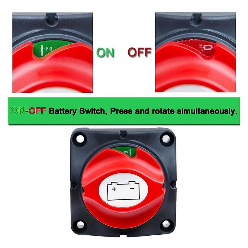 Battery Disconnect Switch 12V 24V 48V 60V Cut Off Isolator Switch Waterproof for Marine Boat Auto