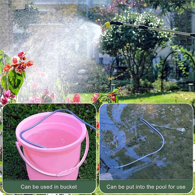 Battery Powered Wand, Electric Sprayer with Power Display, 3 Nozzles and 16.4FT/5M Hoses, Power Disp