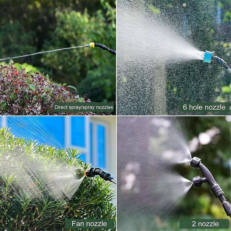 Battery Powered Wand, Electric Sprayer with Power Display, 3 Nozzles and 16.4FT/5M Hoses, Power Disp