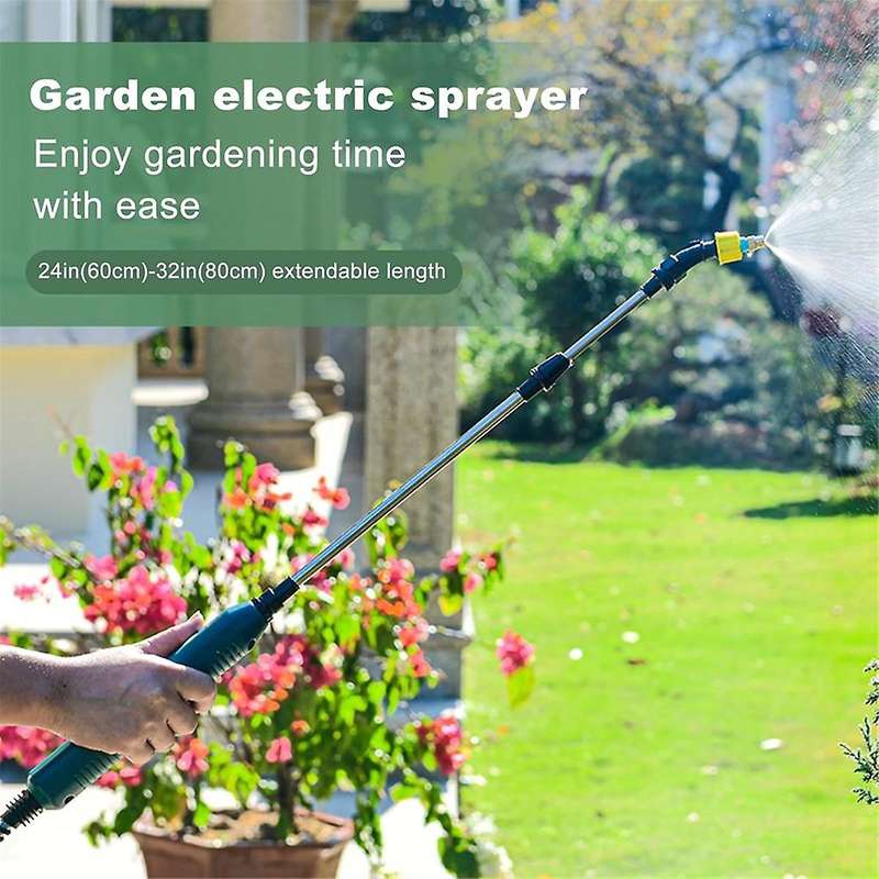 Battery Powered Wand, Electric Sprayer with Power Display, 3 Nozzles and 16.4FT/5M Hoses, Power Disp