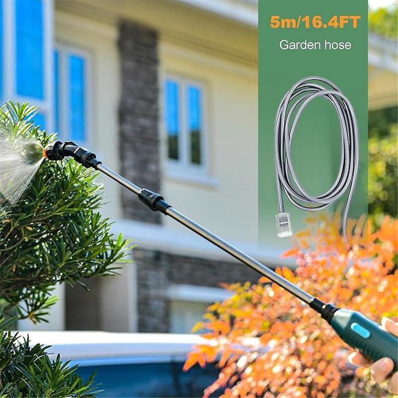 Battery Powered Wand, Electric Sprayer with Power Display, 3 Nozzles and 16.4FT/5M Hoses, Power Disp