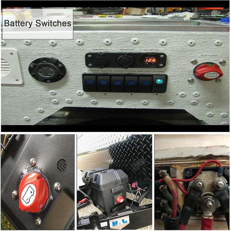 Battery Switch 12V-60V 100A-300A Car Auto RV Marine Boat Battery Selector Isolator Disconnect Rotary