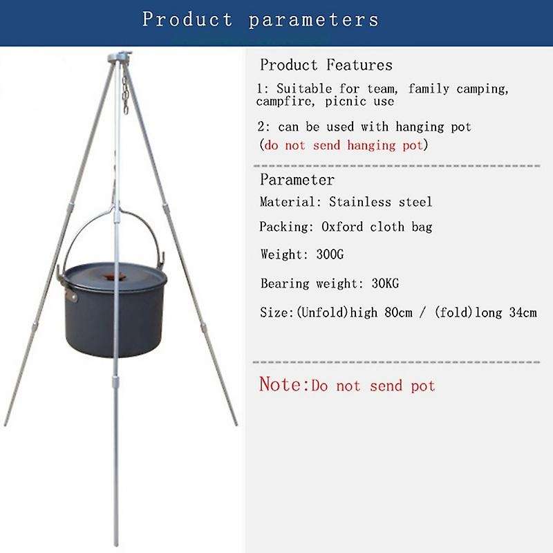 Bbq Cooking Outdoor Camping Equipment Triangular Bracket Picnictripod Pot Hanging Camping Stove Gril