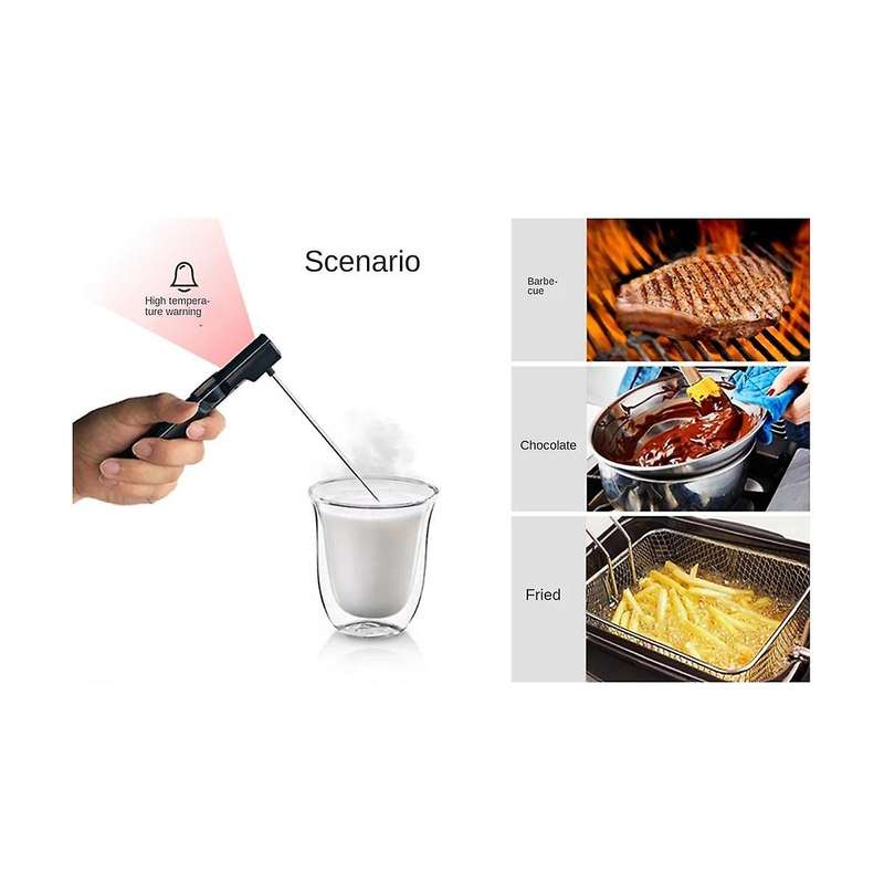 BBQ Cooking Food Thermometer Foldable BBQ Oven Meat Cooking Grill Thermometer with Timer Temperature