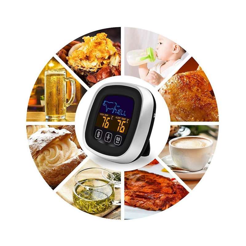 BBQ Cooking Food Thermometer Digital BBQ Oven Meat Cooking Grill Thermometer with Timer Temperature
