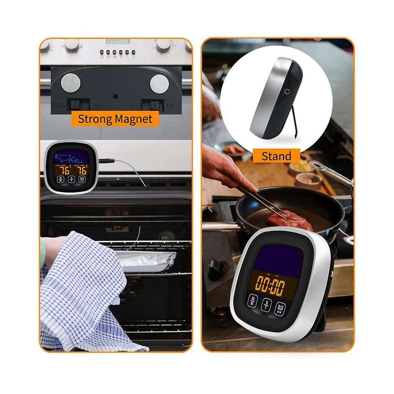 BBQ Cooking Food Thermometer Digital BBQ Oven Meat Cooking Grill Thermometer with Timer Temperature