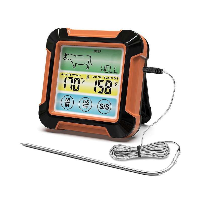 BBQ Cooking Food Thermometer Waterproof BBQ Oven Meat Cooking Grill Thermometer with Timer Temperatu