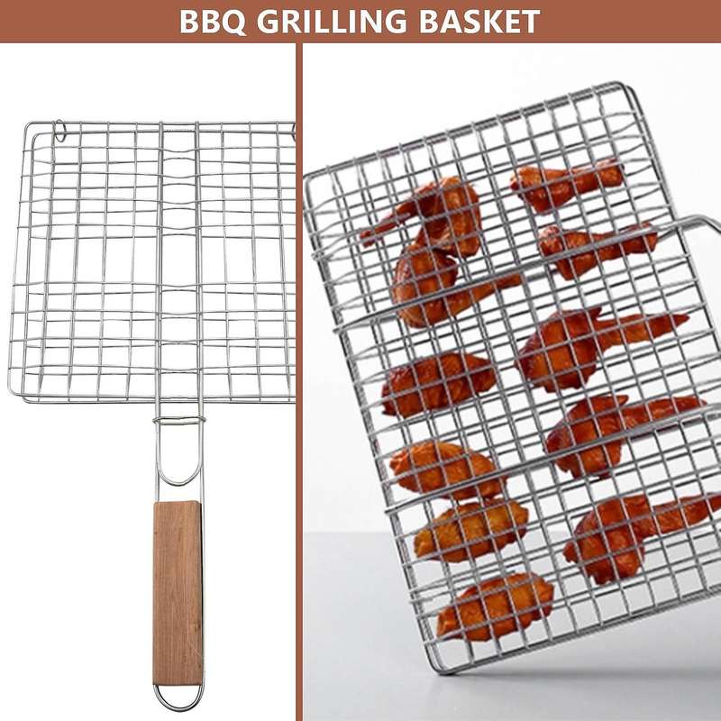 Bbq Net Basket Grilling Baskets for Fish Folding Vegetable Barbecue Wire Grid Rack Bbq Accessories