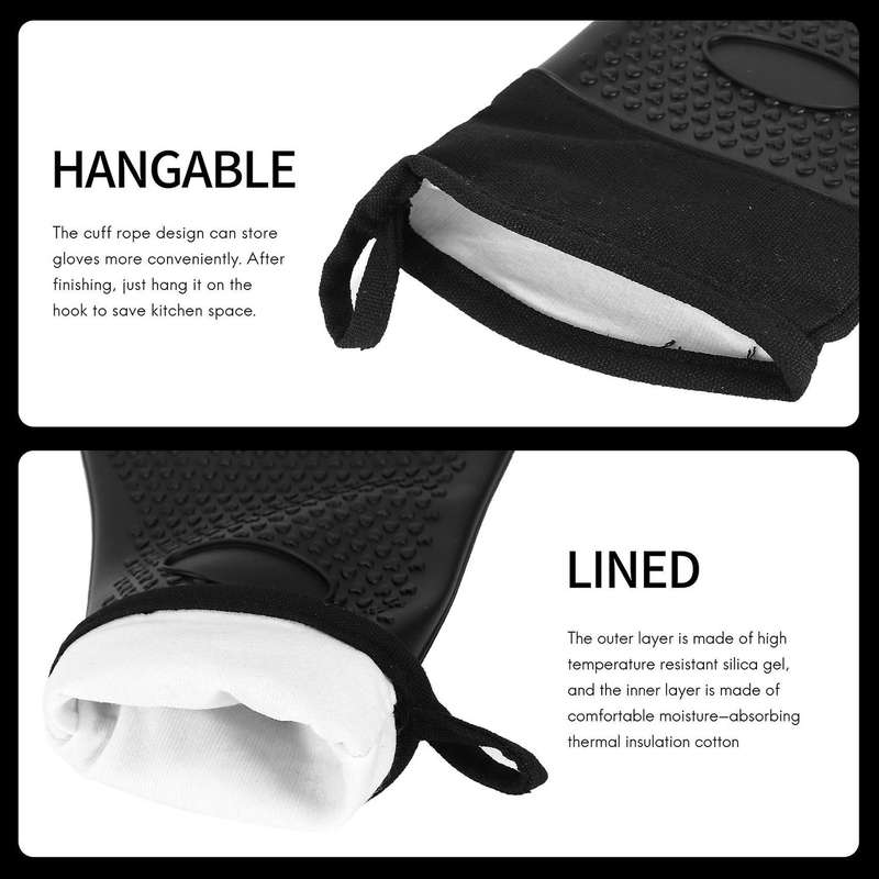 Bbq Gloves, Heat-resistant Waterproof and Non-slip Extended Silicone Gloves for Barbecue, Kitchen C