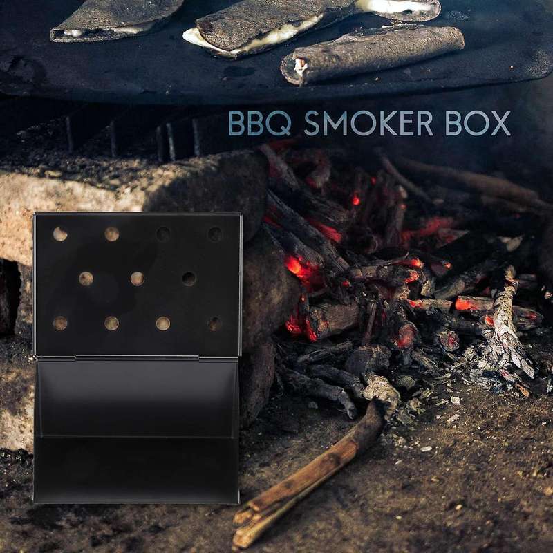 Bbq Smoker Box Wood for Outdoor Charcoal Gas Barbecue Grill Meat Infused Smoke/wine Flavor Grill Ac