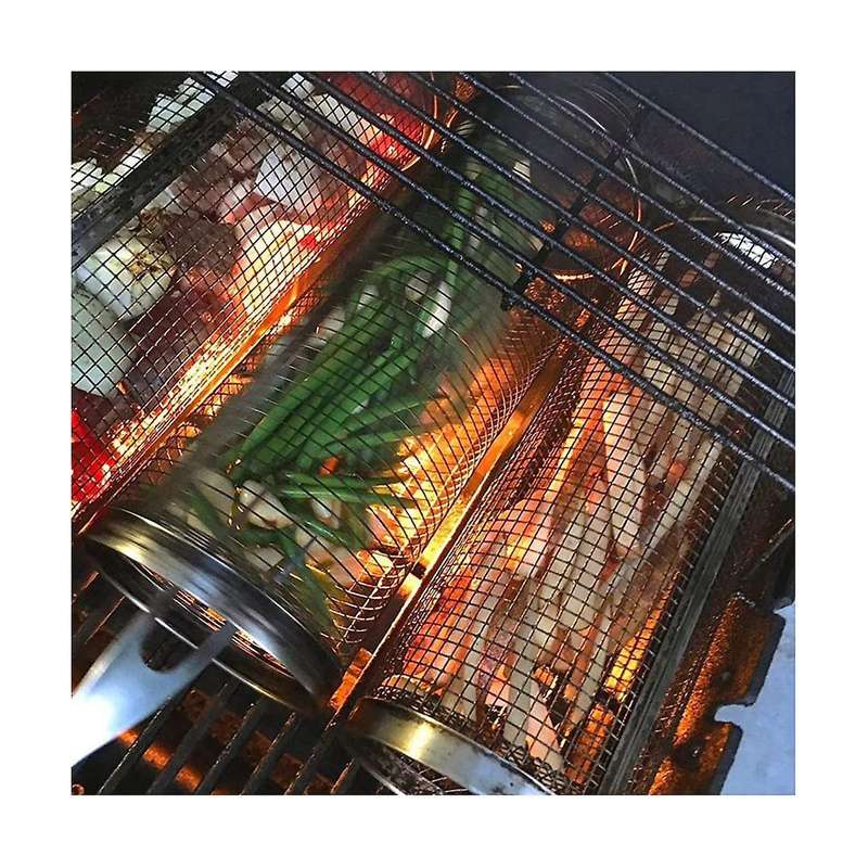 Bbq Smoked Net Barbecue Cylinder Stainless Steel Barbecue Grate Campfire Barbecue Bucket Camping Pi